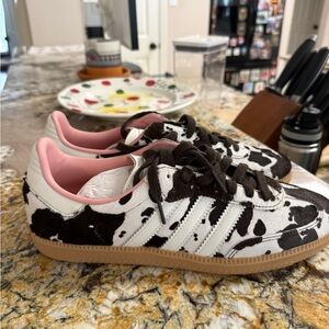 adidas Women's Cow Print Sneakers - Black, White, Pink